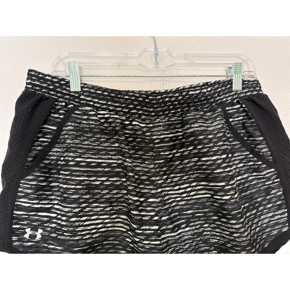 Under Armour‎ HeatGear Running Shorts Women Large Black Gray Athletic - Picture 2 of 8